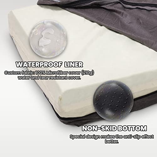 Laifug Orthopedic Memory Foam Pet(46"X 28"X 4",Slate Grey)/Dog Bed With Durable Waterproof Liner And Removable Washable Cover #TOP4