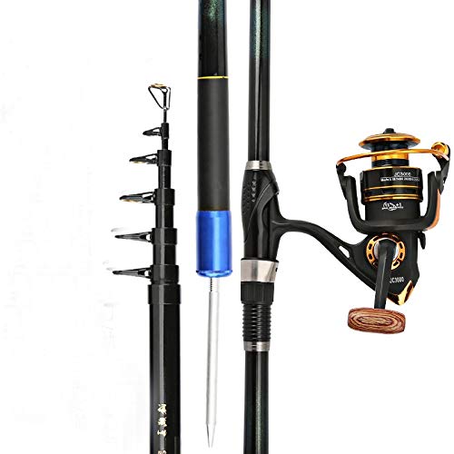 XIANGE100-SHOP Angelrute Combo Carbon-Faser-Teleskop Angelrute Kurz Seeruten Teleskop Angelrute Spinning Fishing Pole… – Bild 3