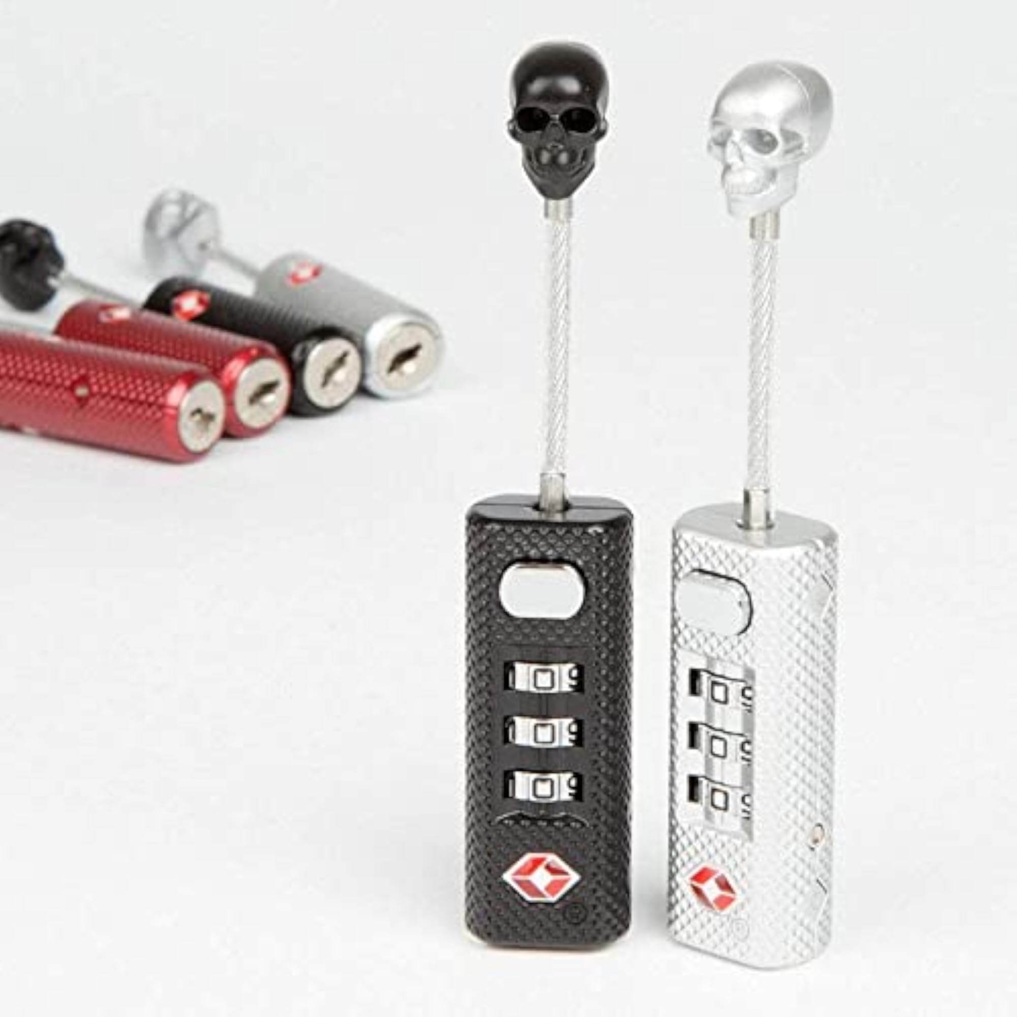 Skull Style TSA Approved Luggage Locks, 2 Pack