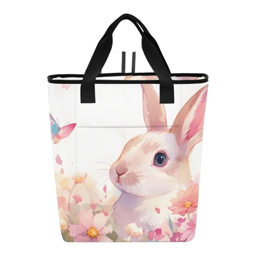 Bokkoy Rabbit and Butterfly Insulated Cooler Bag with Ice Pack?Large Capacity Waterproof Thermal Lunch Bag?Reusable Cooler Bags for Picnic, Travel