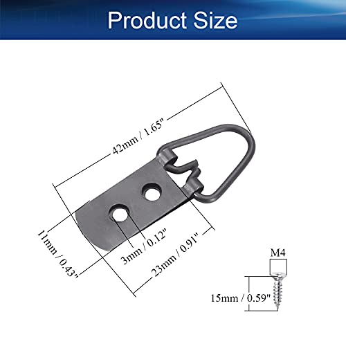 Image of D Ring Picture Hangers 42mm x 11mm Hardware Assortment Kit, for Home Decoration Hanging Clock Paintings Artwork Creative Picture Frame Photo Hanging Solutions Black Tone 10pcs