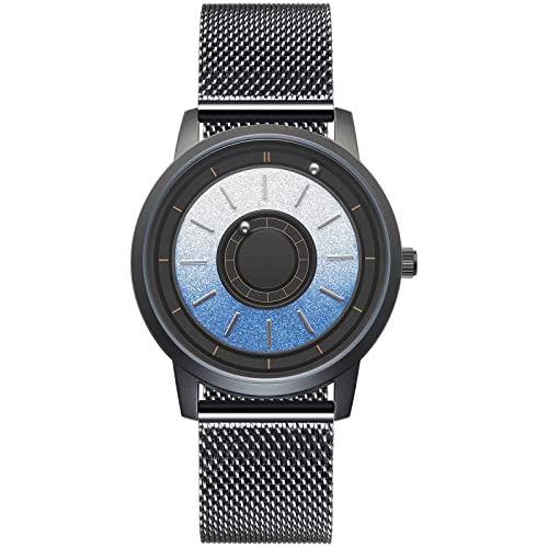 EUTOUR Montre Homme Magnétique Montre Unisexe Minimaliste à Quartz Roulement à Billes Montres Bracelet pour Homme avec Bracelet en Acier Inoxydable Ciel étoilé