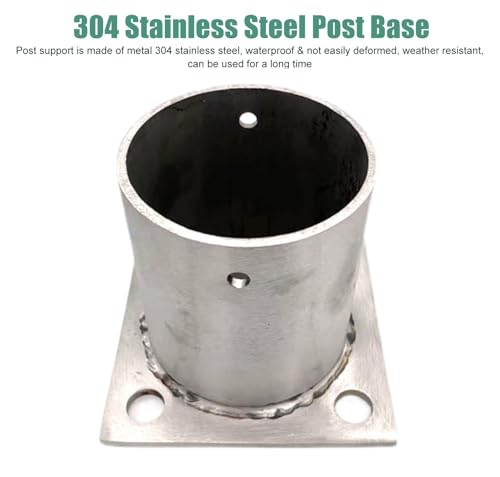 Soporte para poste industrial de acero inoxidable premium plata de 60mm con base reforzada 3