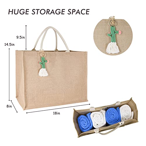 Image of Hibala Woven Large Beach Bag Straw Beach Tote Handmade Weaving Shoulder Tassel Bag Handbag
