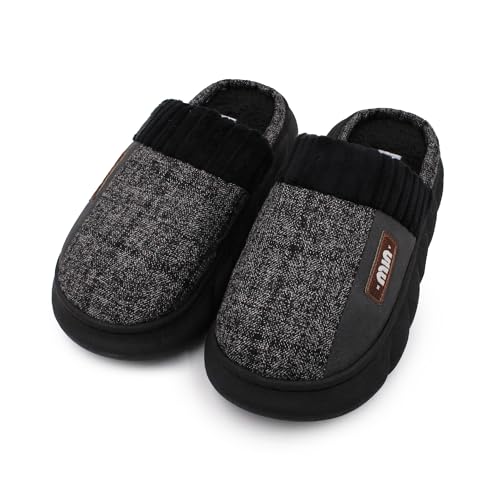 Image of VRITRAZ Men's Warm Fur Slippers | Soft Plush Indoor Shoes | Anti-Slip Cozy Memory Foam Footwear for Winter
