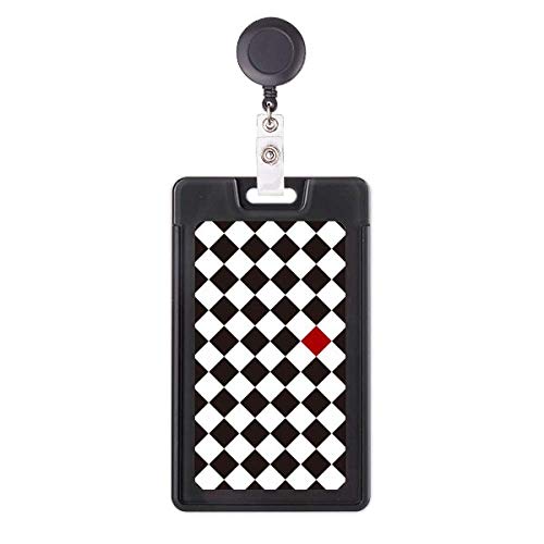 Funda retráctil para tarjetas de rombos y arte de líneas, un accesorio sofisticado y de gran calidad
