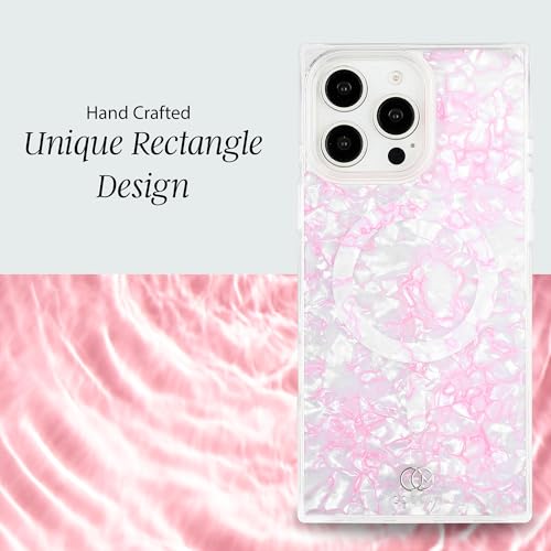 Image of COCOMII Rectangle for iPhone 14 Pro Max Case, Hot Pink Opal