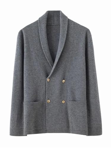 Men's Casual 100 Percent Cashmere Knit Solid Color Cardigan Sweater2