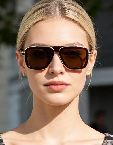 Image of Fashion Men Sunglasses Square Frame Shades for Men UV400 Protection Sunnies(98082)