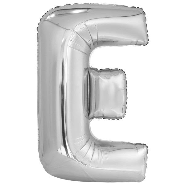Amscan 9909554 9909554 Silber Buchstabe E SuperShape Folienballon-44 Silber