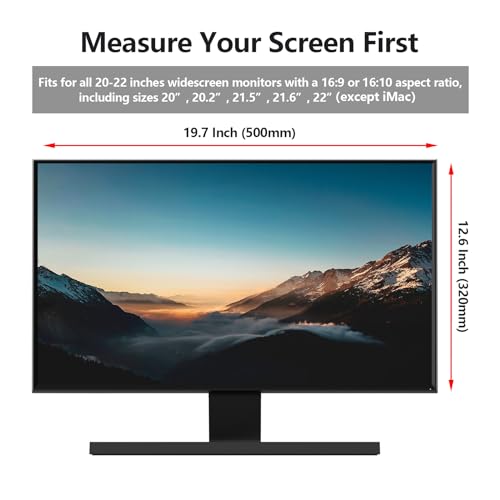 Image of 【2-Pac】20-22 Inch Computer Monitor Anti Blue Light Filter, Hanging Type | No Adhesive Installation | Reduces Eye Strain | Easy to Hang | Reusable Design | Scratch Resistant