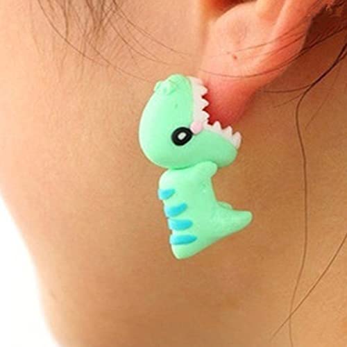 Boucles d'oreilles à tige en céramique douce - Boucle doreille - Boucle oreille - Motif : dinosaures - Motif : lapin - À mordre