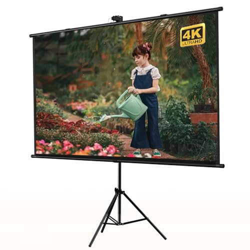 Schermo per Proiettore con Treppiede di Proiezione HD 4K Antipiega di Doppia Faccia per 16:9 60 pollici tela