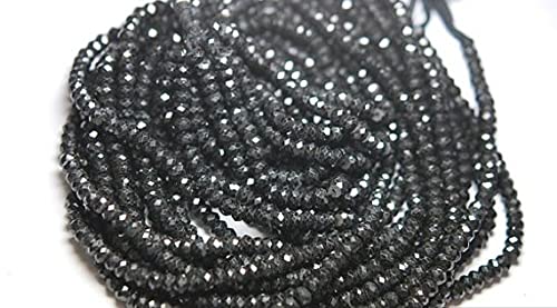Fil spinelle noire 5mm de qualité supérieure aux reflets micro-facettés