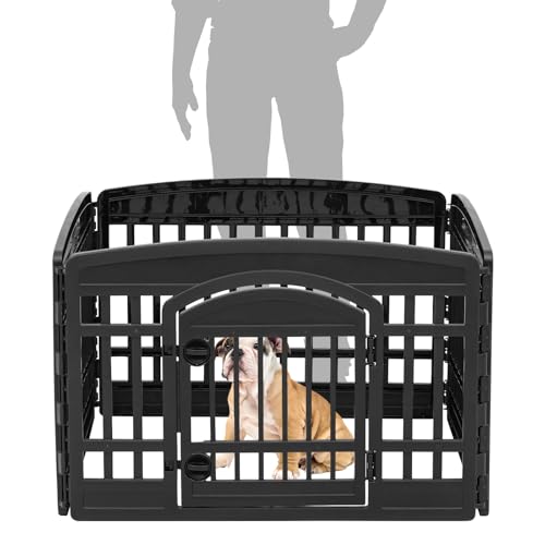IRIS USA 24" 4-Panel Dog Playpen with Door, 35 x 35 x 24, Puppy Playpen, Dog Play Pen Indoors, Pet Fence, Puppies/Small Dogs, Black - Image 5