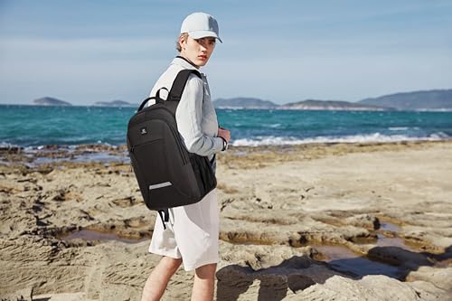 Cafele Laptop-Rucksack, Schulrucksack mit 17,3-Zoll-Laptopfach & USB-Ladeanschluss für Beruf und Reisen, Fashion-Rucksack für Damen und Herren-Grau