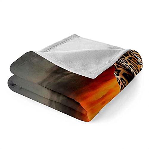 Couverture flanelle léopard 150x200cm jeté de canapé microfibre - 7