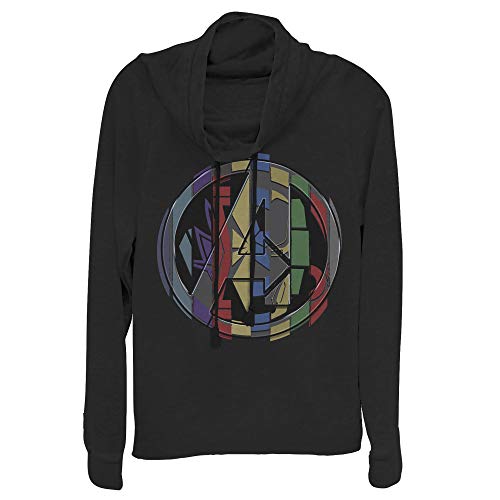 Image of Marvel Junior's Avengers: Endgame Puzzle Cube Logo Cowl Neck Sweatshirt, Black, XS