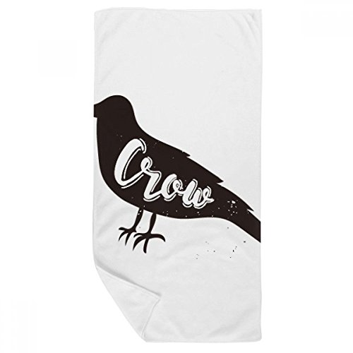 Serviette de bain corbeau noir et blanc finie la serviette rêche - 2