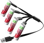 EBL 4 Pack AA Lithium Batteries, USB-C Rechargeable AA Battery, 3500mWh Long-Lasting Power, 1.5V Output, Includes Fast Charging Cable
