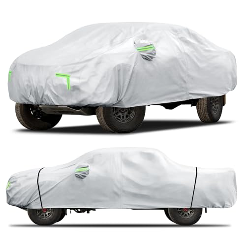 Image of Car Cover Custom Fit for Toyota Tacoma 2005-2023,6 Layers Truck Cover Waterproof All Weather for Automobiles,Outdoor Full Exterior Cover,Rain, Sun, Wind Protection,Silver