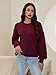 Chunky Cardigan Sweaters for Women 2025 Early Fall Fashion School Outfits for Teachers Cowboy Chic Chocolate Brown Long Sleeve Shirts Womens Tops Crewneck Sweatshirts Wine Red XX-Large