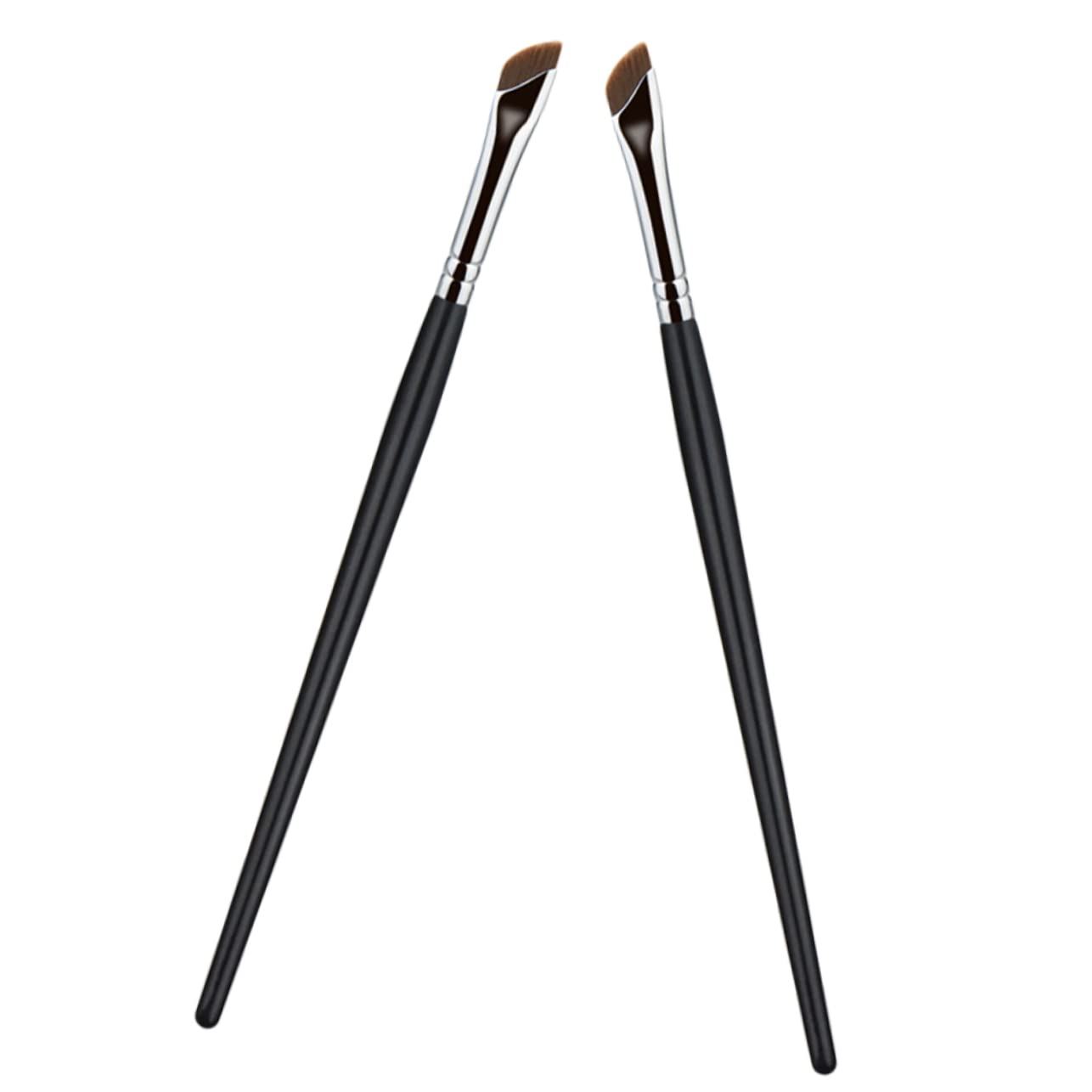 FRCOLOR 10 pennelli per sopracciglia, sopracciglia, pennello per sopracciglia, pennello per sopracciglia, pennello piatto per eyeliner, pennello sottile angolato, pennello per trucco a testa piatta
