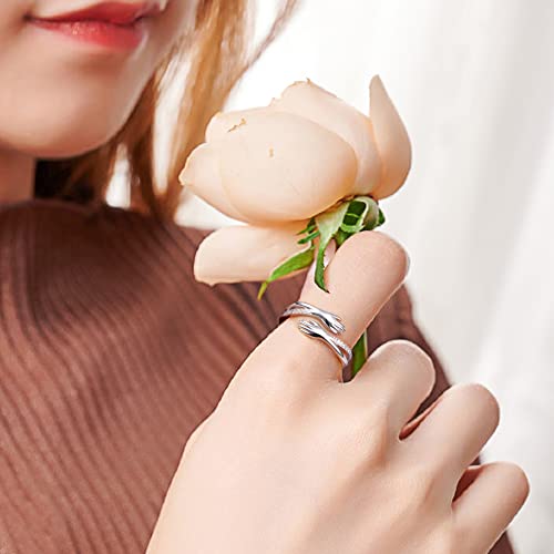 Hug Ring, S925 Sterling Silver Hug Rings for Women Girl, Hugging Hand Open Promise Ring, Mothers Day Valentine's Day Birthday Gifts2