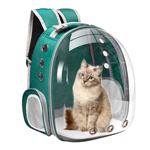 Mochila Transporte Pet Cães Gatos Visão Panorâmica Astronauta viagens passeio (Verde)