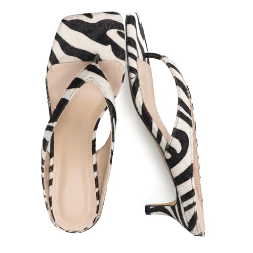 Riekhany Kitten Heeled Sandals for Women Slip On Square...