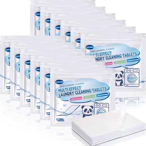 Dansib 12er-Pack (720 Blatt) | 1440 Waschladungen | Waschmittelblätter Reise Waschmittel trocken für empfindliche Haut Fleckenentfernung ultra konzentriert für Camping frische Wäsche