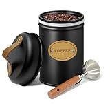 Afeeler Kaffeedose Luftdicht, 1,2L Kaffeebohnen Behälter mit Messlöffel, Kaffeebohnen Aufbewahrung für Kaffeepulver Tee Nüsse Kakao Aufbewahrung