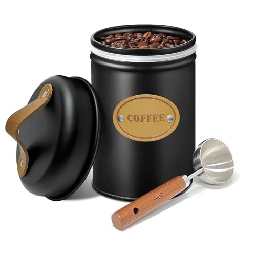 Afeeler Kaffeedose Luftdicht, 1,2L Kaffeebohnen Behälter mit Messlöffel, Kaffeebohnen Aufbewahrung für Kaffeepulver Tee Nüsse Kakao Aufbewahrung