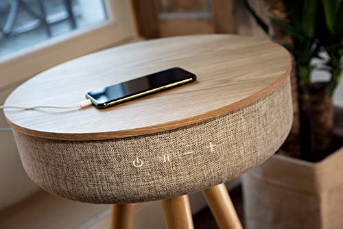Table basse Victrola Bluetooth grise en bois : meuble son connecté - 4