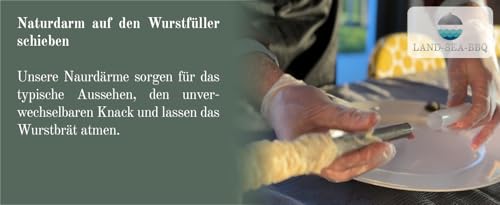 Schweinedarm 28/30 mm 18 Meter in Premiumqualität 1A getubed auf Röhrchen von LAND-SEA-BBQ. Ideal für die Herstellung selbstgemachter Würstchen.