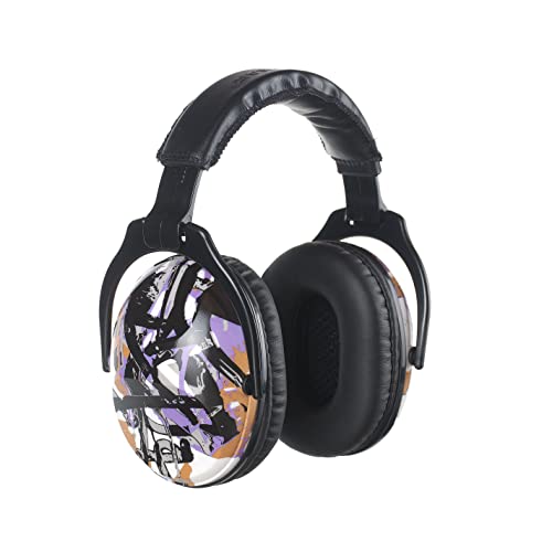 PROTEAR Casques antibruit pour enfants, protection auditive pour les tout-petits et les adolescents avec autisme, cache-oreilles de réduction du bruit idéal pour les feux d'artifice(Purple Graffiti) Cover