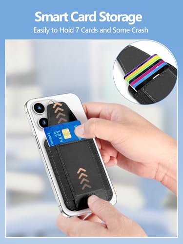 Image of Miroddi for MagSafe Wallet with Privacy Flap, Strongest Magnetic Card Holder for iPhone 17, iPhone 16 /15 /14 /13 /12 Series, Detachable Magnetic Phone Wallet, RFID Blocking, Fit 7 Cards, Black & Black