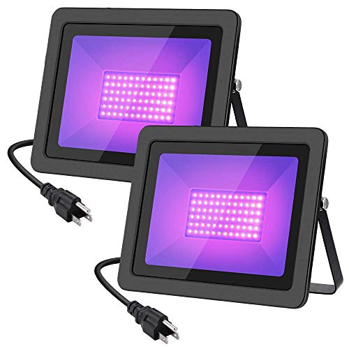 70% Off Everything WELKEY PLUS 2 Pack 100W UV LED Black Light Flood Light with Plug, IP66 Waterproof, for Blacklight Party, Stage Lighting, Aquarium, Body Paint, Fluorescent Poster, Neon Glow, Glow in The Dark (100W)