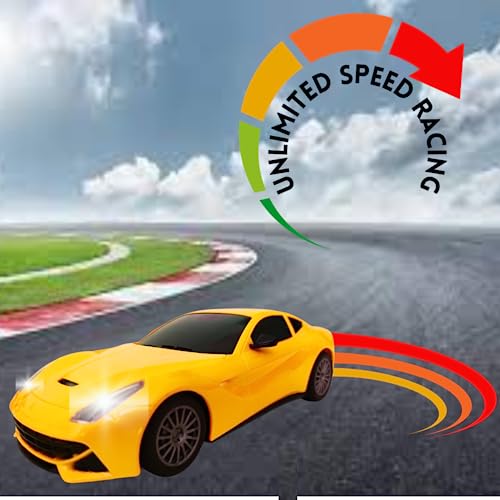 Image of KIDZYMON RC Car High Speed Mini 1:24 Scale USB Rechargeable Remote Control Car for Kids | Racing Car I Yellow Colour