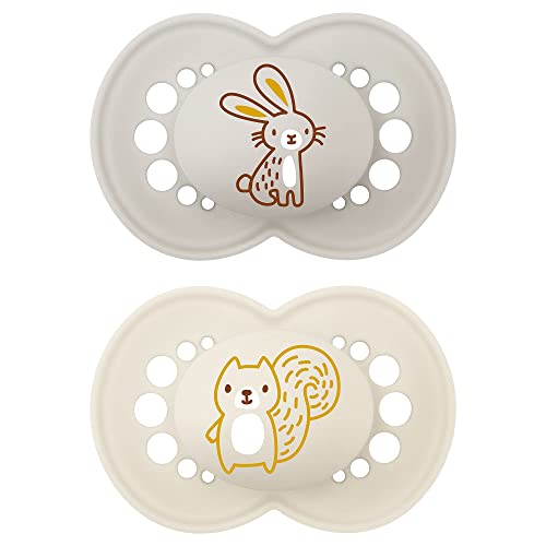 Image of MAM Original Matte Baby Pacifier, Nipple Shape Helps Promote Healthy Oral Development, Sterilizer Case, 2 Pack, 6-16 Months, Unisex,2 Count (Pack of 1)