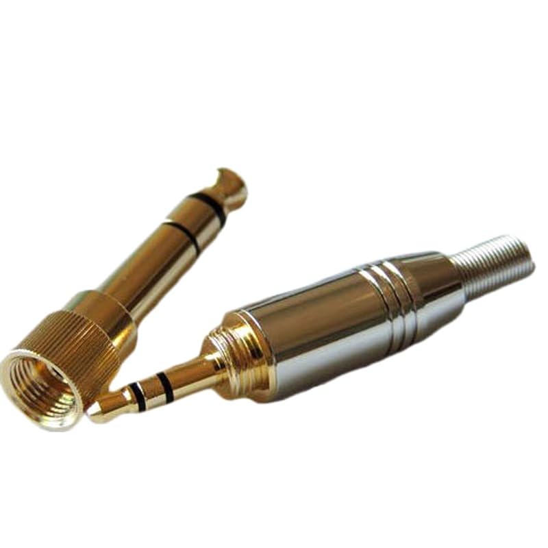 Lot de 10 prises stéréo 6,35 mm mâle vers jack 3,5 mm + 10 connecteurs stéréo 3,5 mâles pour câble de 4 mm