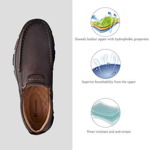 Mens Slip on Loafers Casual Leather Shoes Walking for Work Office Dress Outdoor Shoes3