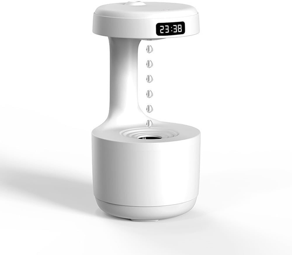 Drumstone (𝟏𝟎 𝐘𝐞𝐚𝐫𝐬 𝐖𝐚𝐫𝐫𝐚𝐧𝐭𝐲) Anti-Gravity Water Drop Air Humidifier – 800ml Essential Oil Diffuser with LED Display, Light Mode, Timed Auto Shut-Off & Anti-Dry Burn Sensor for Homes.-image-29