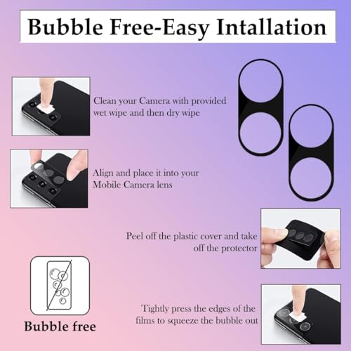 Image of ZARALA Glass Camera Lens Protector For Vivo V29E [9H Hardness] [6D Lens Protector ] [Easy Installation] Black (Vivo V29E)