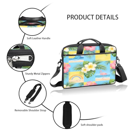 Bolsa para portátil estilo verano hibisco 15 pulgadas miniatura 4