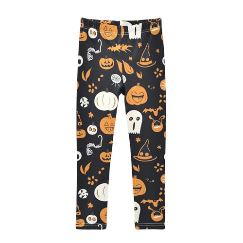 Cartoon Halloween Funny Pumpkin Girls Casual Leggings for Kids Printed Long Pant Bottoms Stretch and Soft