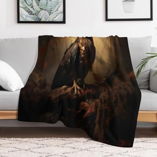 Couverture polaire douce flanelle chaude aigle plaid lit - 3