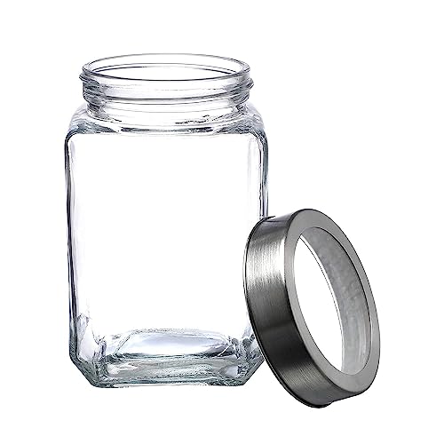 Image of 3 Litre Cube Glass Jar (3000 ml) with Airtight Lid | Large Storage Container for Pickles & Kitchen Essentials (2)