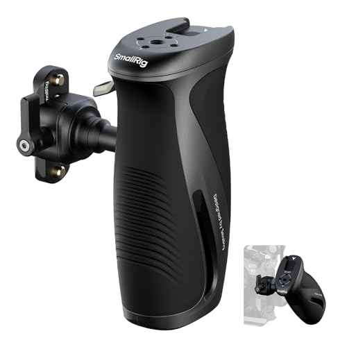 Image of SMALLRIG Push-Button Rotating Side Handle with NATO Clamp, for Left and Right Hand, 360 Rotatable Side Handle with Anti-Slip Silicone, Max. Load 15Kg