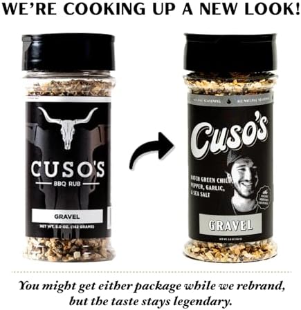 Cuso Cuts Great Tasting Gravel BBQ Seasoning Rub - Contains All Natural Ingredients - Spices & Rubs for Grill, BBQ & Marinade - Best BBQ Rubs for Smoking - 1 Count BBQ Rub Seasoning